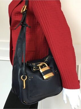 Chloe Hobo Slouchy Paddington Cream Leather Hobo Bag with Gold Hardware